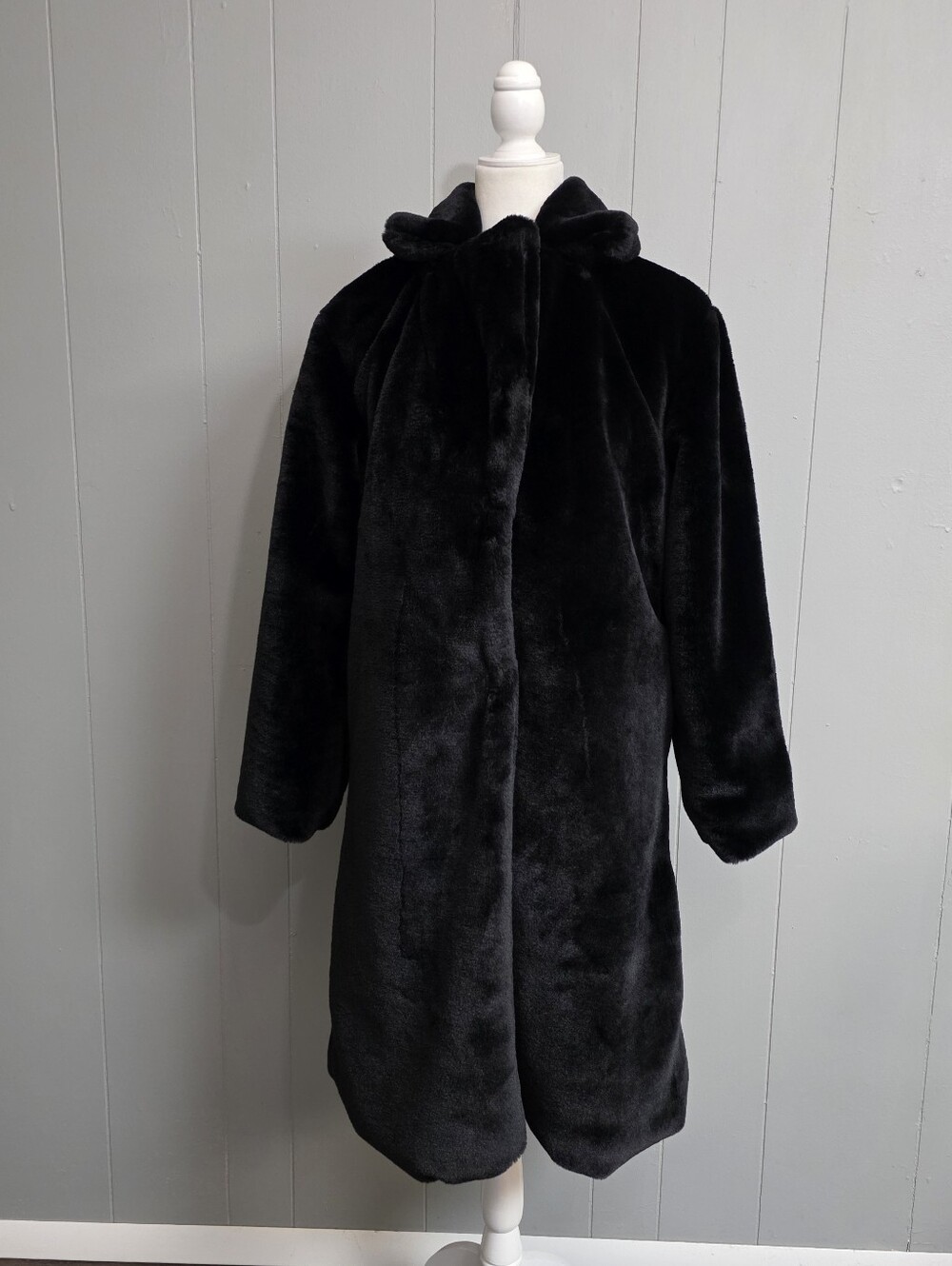 Madden Girl Black Faux Fur Coat Size S